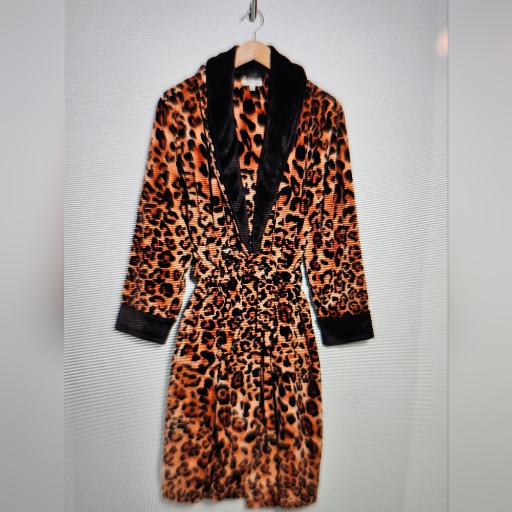 ANNE KLEIN CHEETAH PRINT LONG ROBE (NWT) - Picture 10 of 12